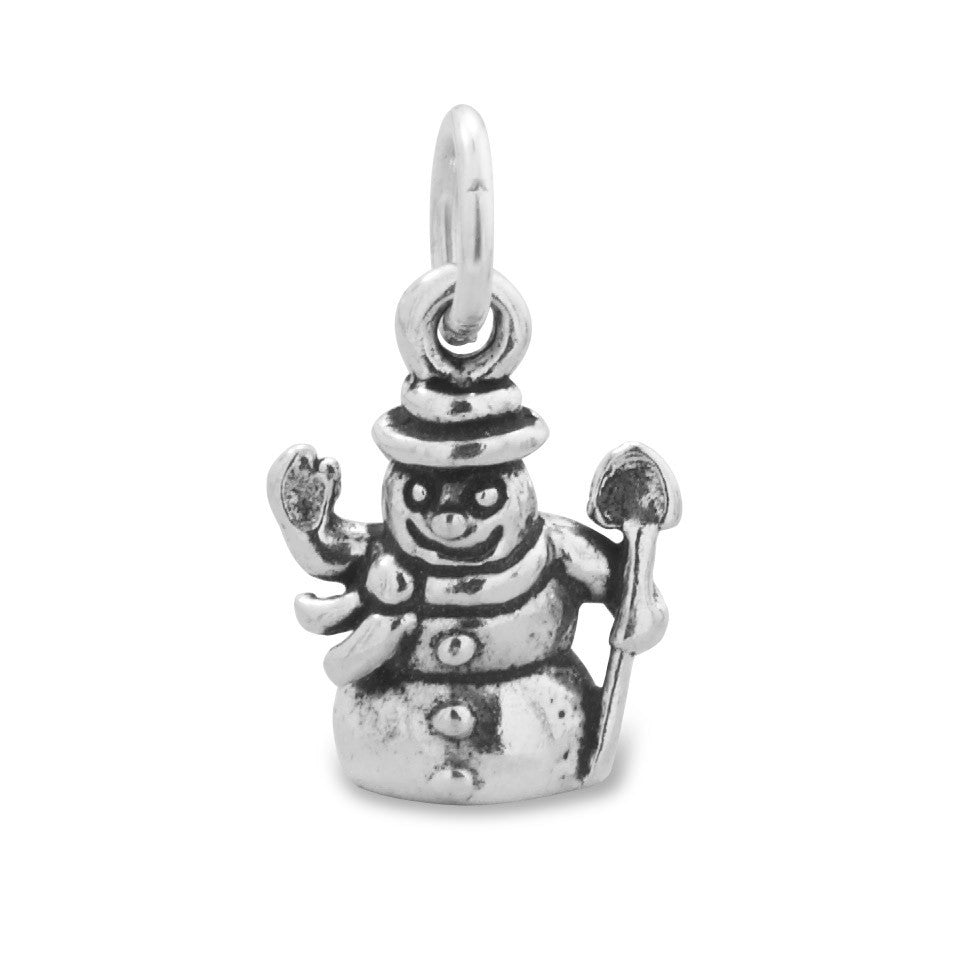 Silver or Gold Snowman Charm