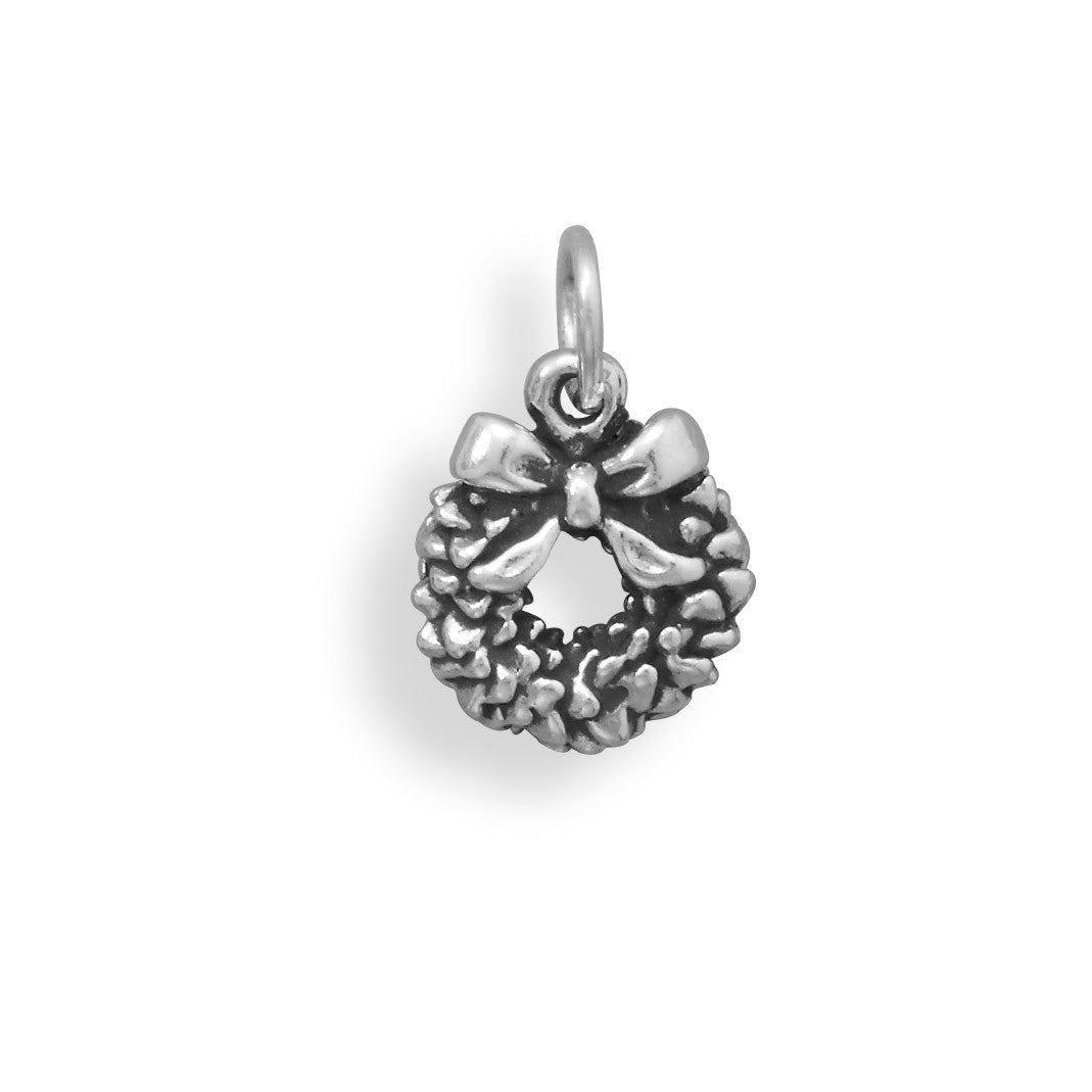 Silver or Gold Wreath Charm