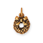 Silver or Gold Wreath Charm