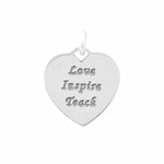 Oxidized Love, Inspire, Teach Heart Charm