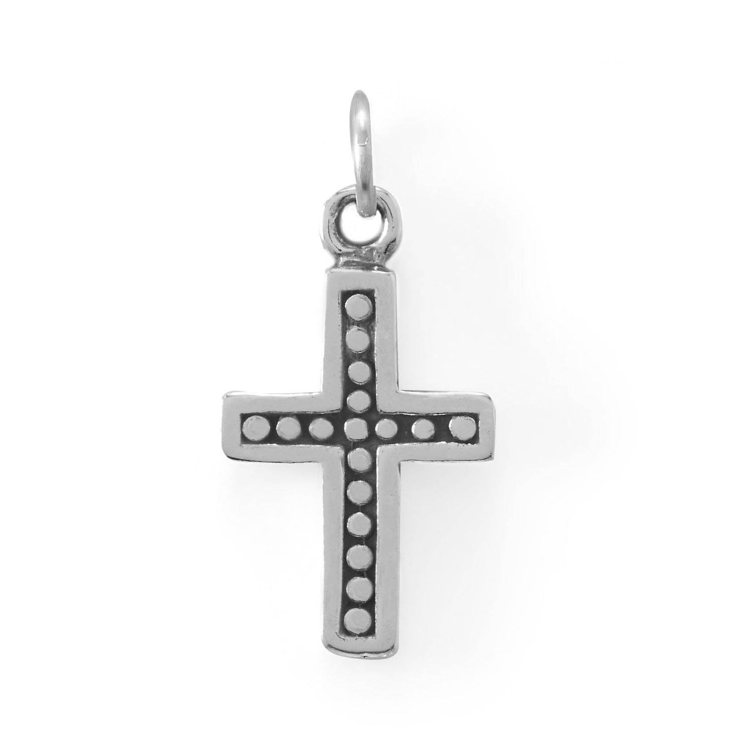 Silver or Gold Dot Detail Cross Charm