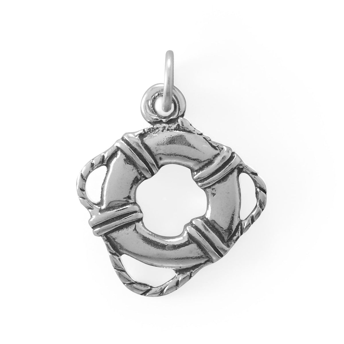 Oxidized 3D Ahoy Matey! Life Buoy Charm