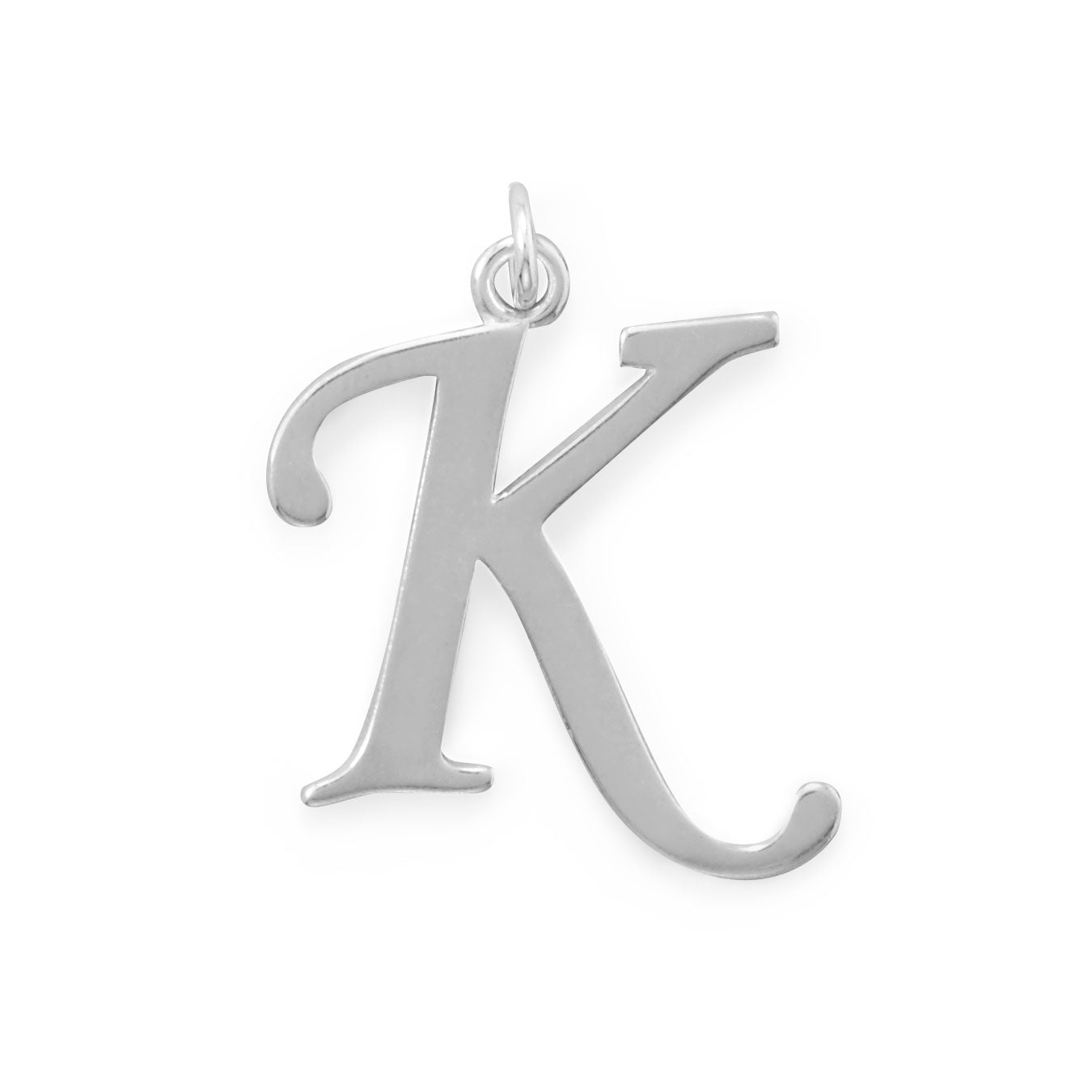 Large Polished Letter Initial Pendant Series (A-Z)
