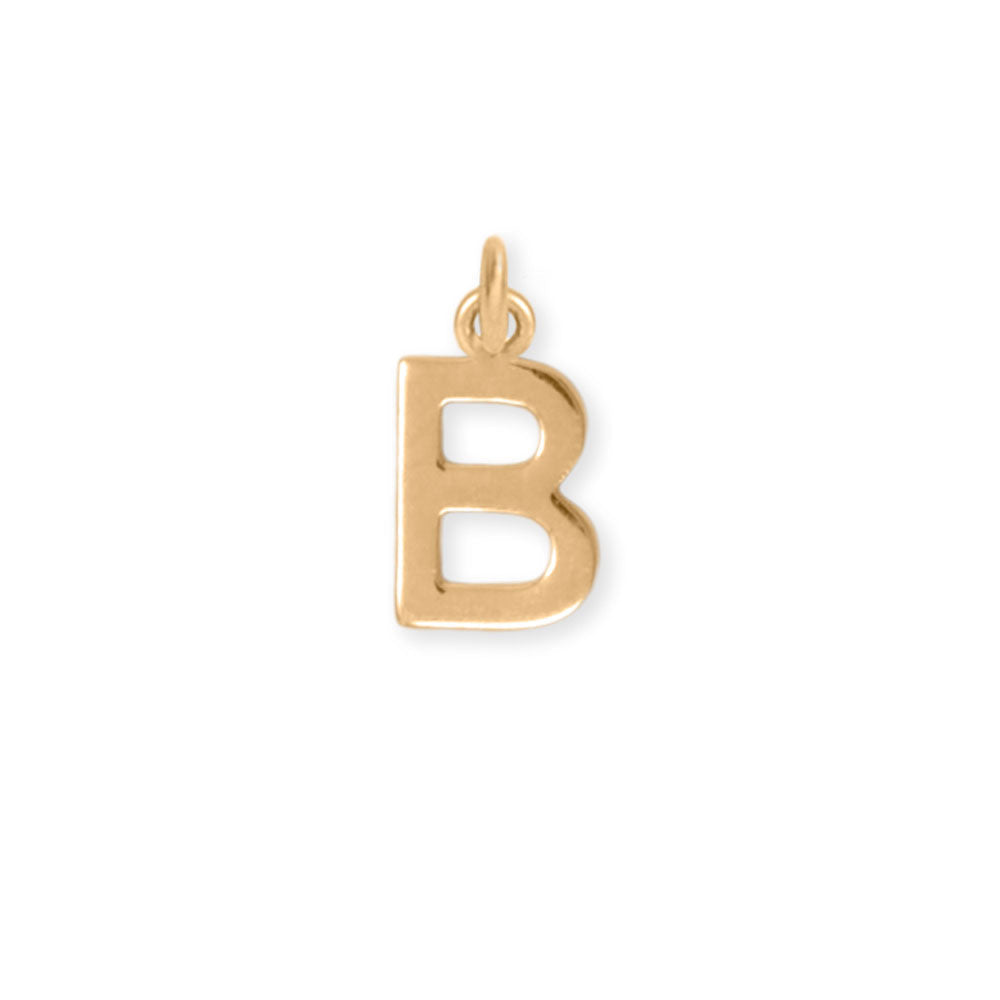 14 Karat Gold Plated Polished Letter Initial Charm Series (A-Z)