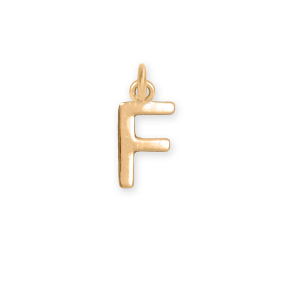 14 Karat Gold Plated Polished Letter Initial Charm Series (A-Z)