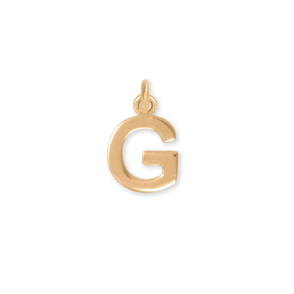 14 Karat Gold Plated Polished Letter Initial Charm Series (A-Z)