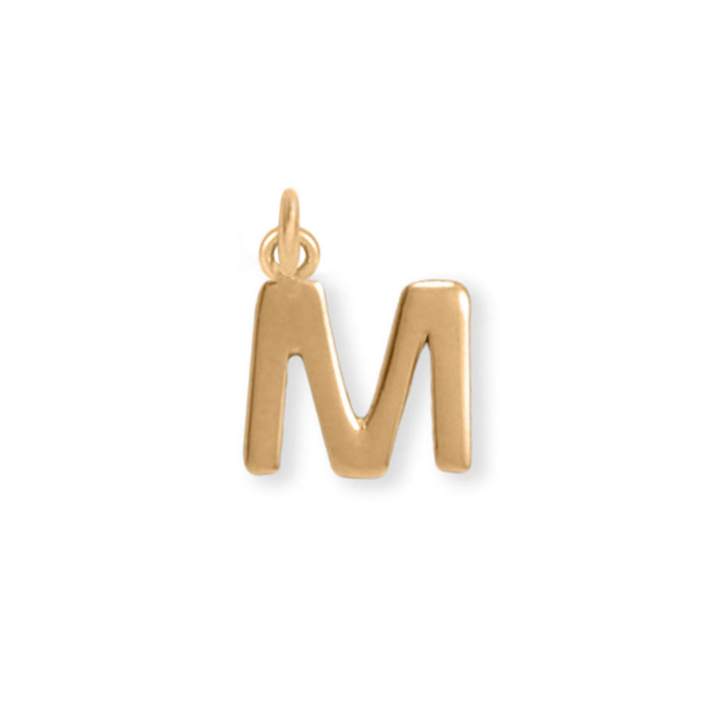 14 Karat Gold Plated Polished Letter Initial Charm Series (A-Z)