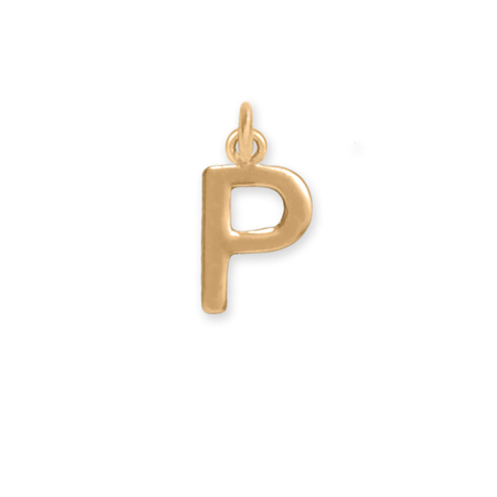 14 Karat Gold Plated Polished Letter Initial Charm Series (A-Z)
