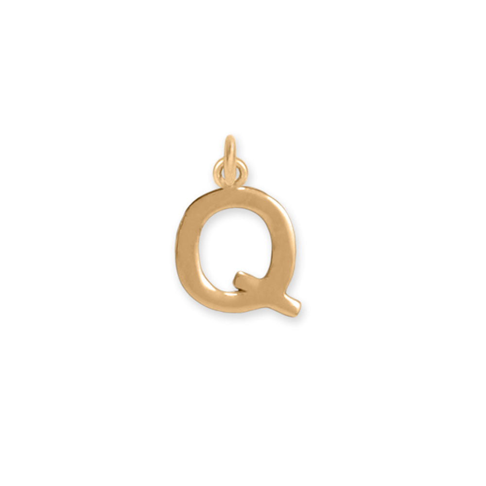 14 Karat Gold Plated Polished Letter Initial Charm Series (A-Z)