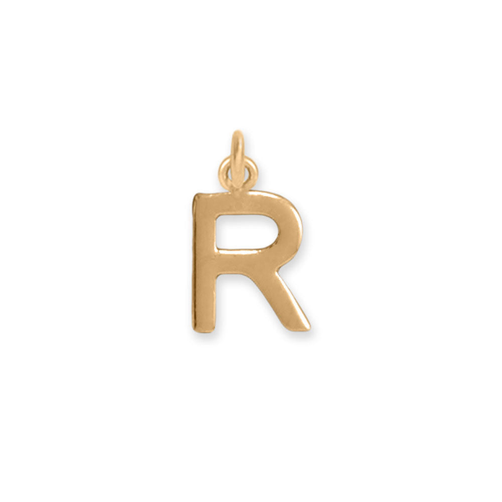 14 Karat Gold Plated Polished Letter Initial Charm Series (A-Z)