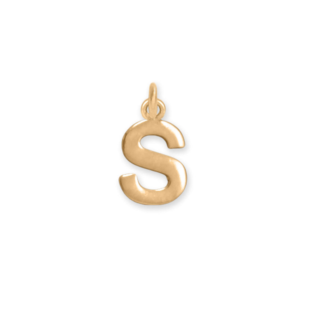 14 Karat Gold Plated Polished Letter Initial Charm Series (A-Z)