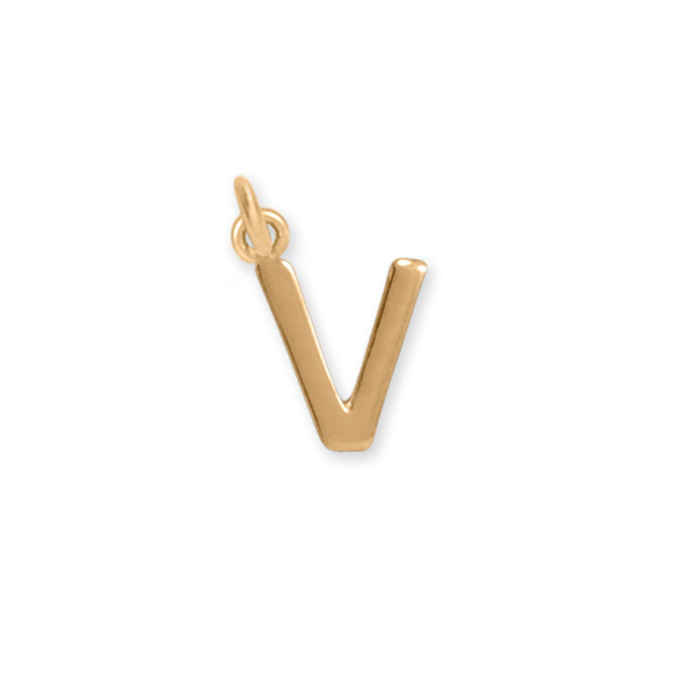 14 Karat Gold Plated Polished Letter Initial Charm Series (A-Z)