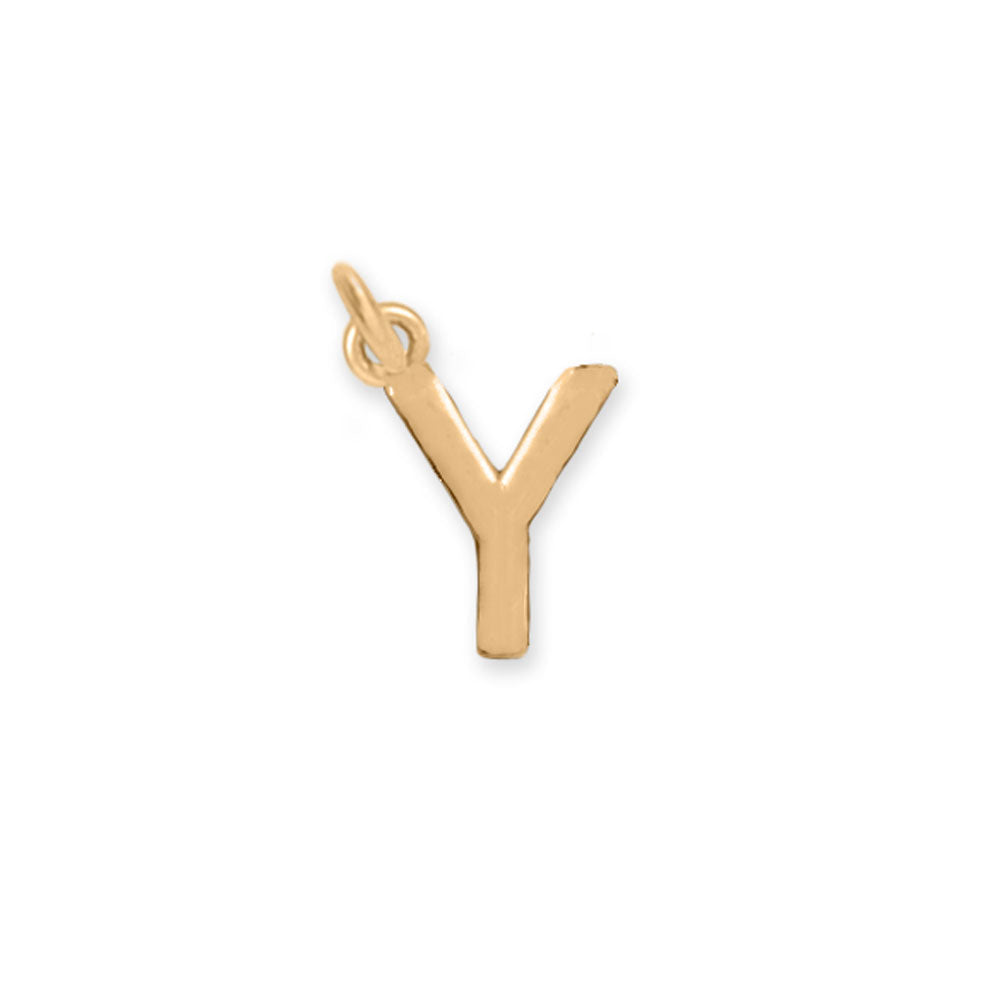 14 Karat Gold Plated Polished Letter Initial Charm Series (A-Z)