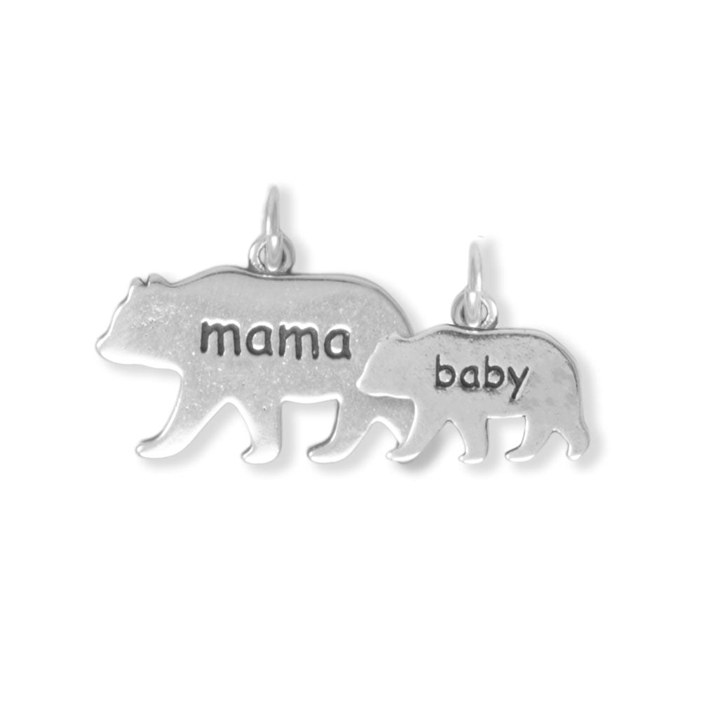 Silver or Gold "mama" Bear Charm