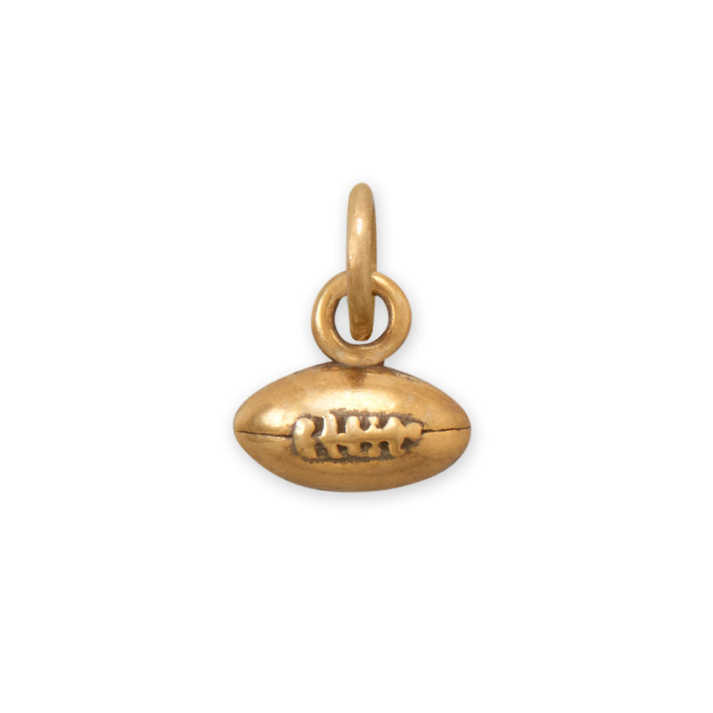 Silver or Gold Small 3D Football Charm