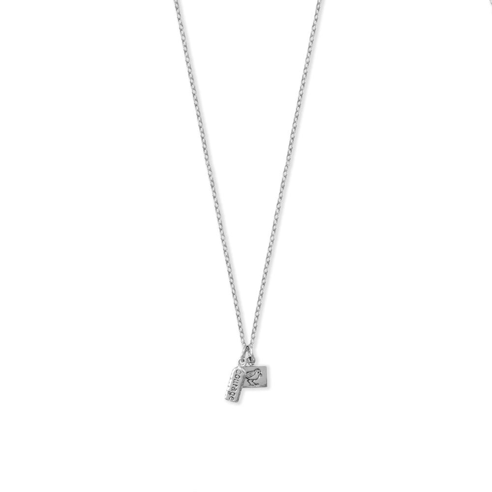 Sweet Oxidized Bird Tag Charm