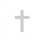 Rhodium Plated Ornate CZ Cross Slide