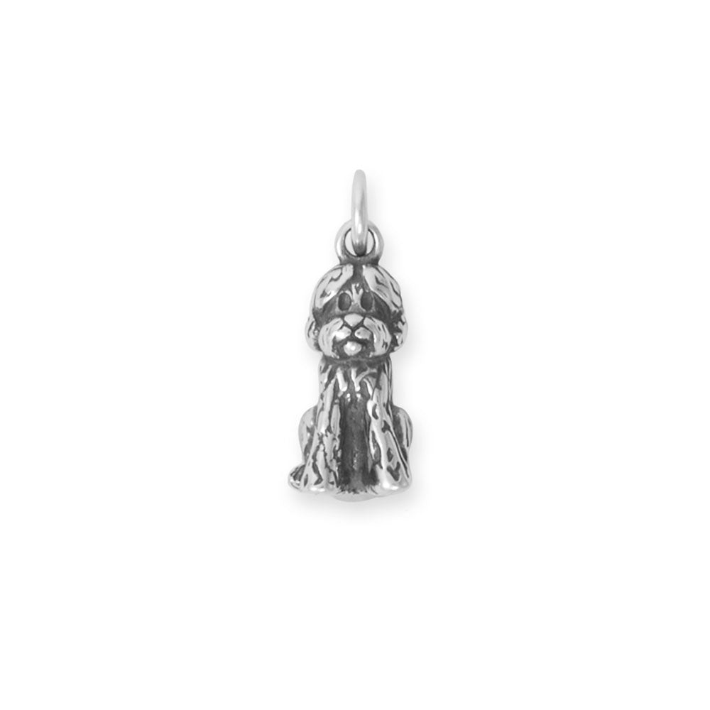 Silver or Gold 3D Sitting Labradoodle Charm