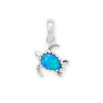 Synthetic Blue Opal Sea Turtle Pendant