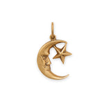 Silver or Gold Small Moon and Star Charm