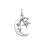 Silver or Gold Small Moon and Star Charm