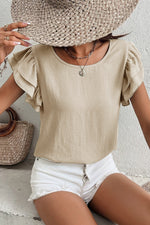 Seaside Ruffle Sleeve Blouse