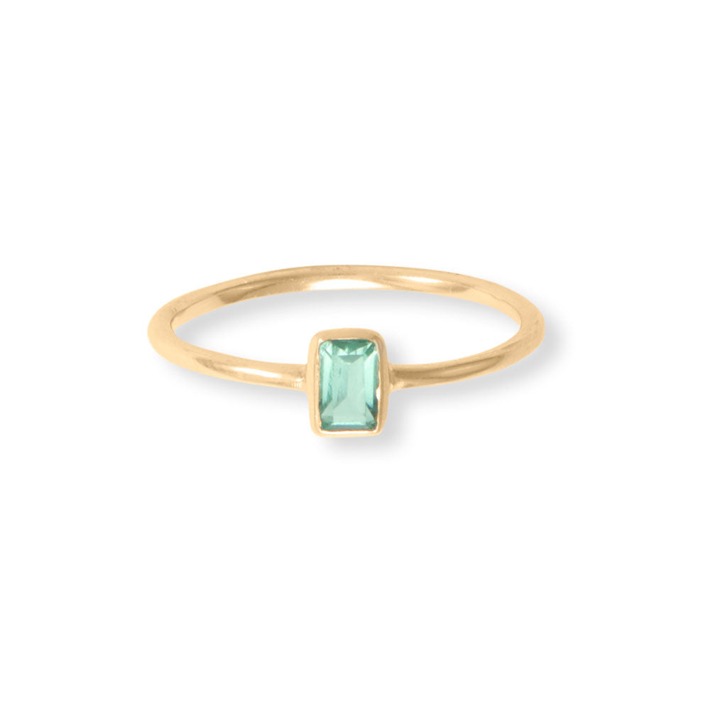 Life in Color! 14 Karat Gold Plated Five Ring Set