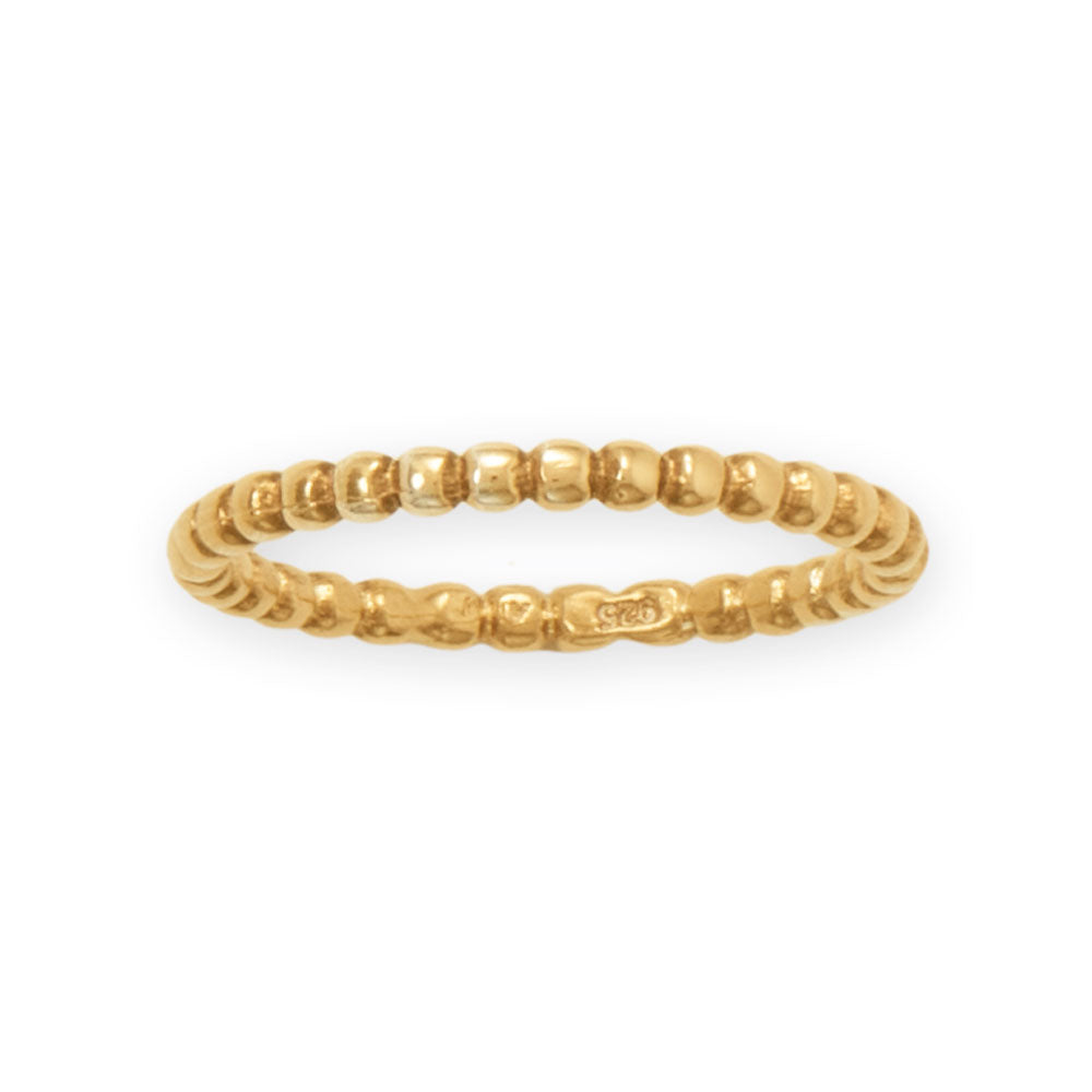 14 Karat Gold Plated Beaded Band