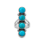 Oxidized Turquoise Cascades Southwest Style Ring