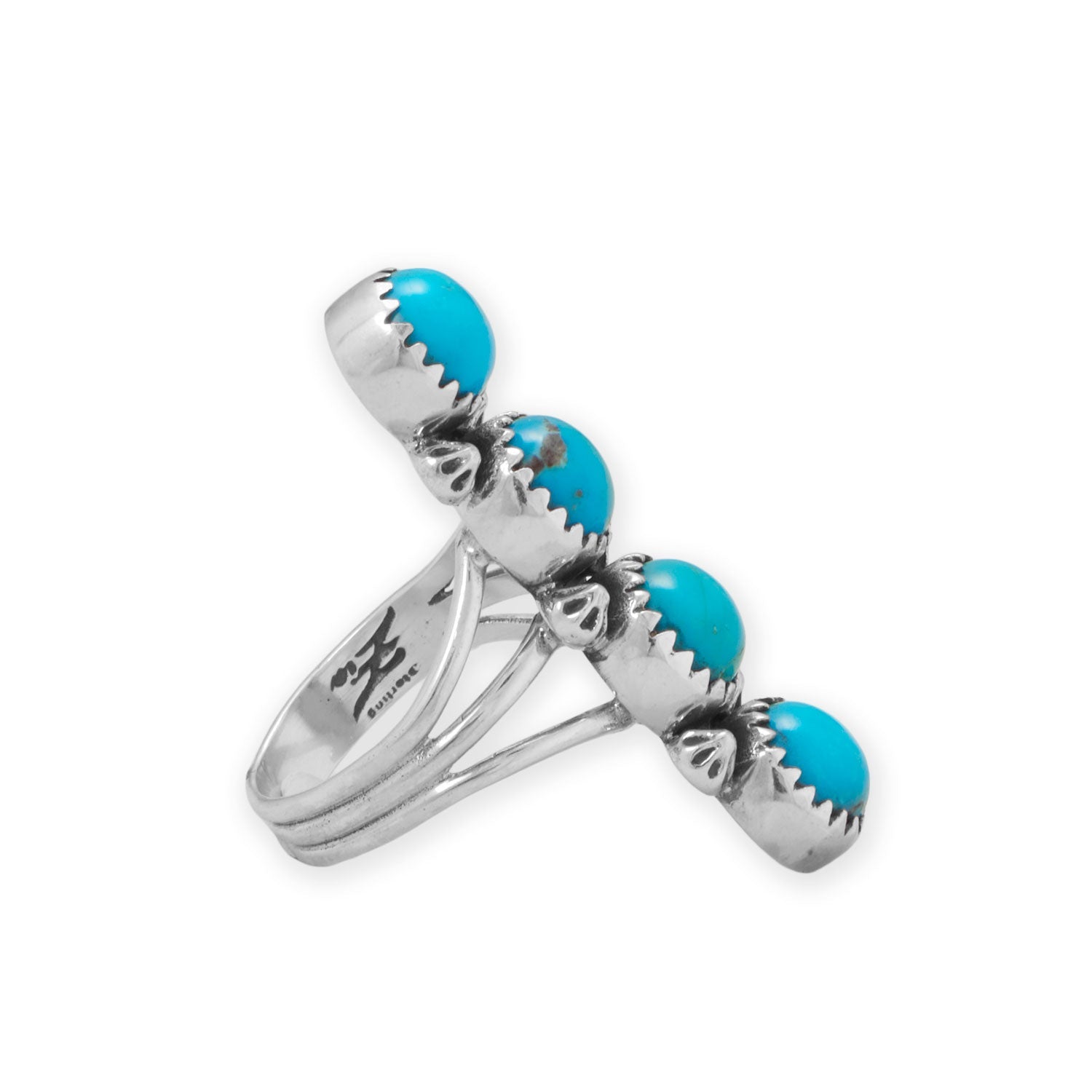 Oxidized Turquoise Cascades Southwest Style Ring