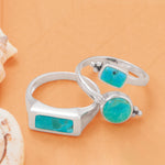 Adjustable Multi Shape Turquoise Wrap Ring