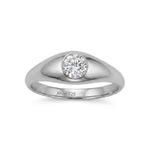 Rhodium Plated Solitaire Lab Grown Diamond Ring