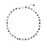 Colorful! 9.5" + 1" Multicolor Tourmaline Anklet