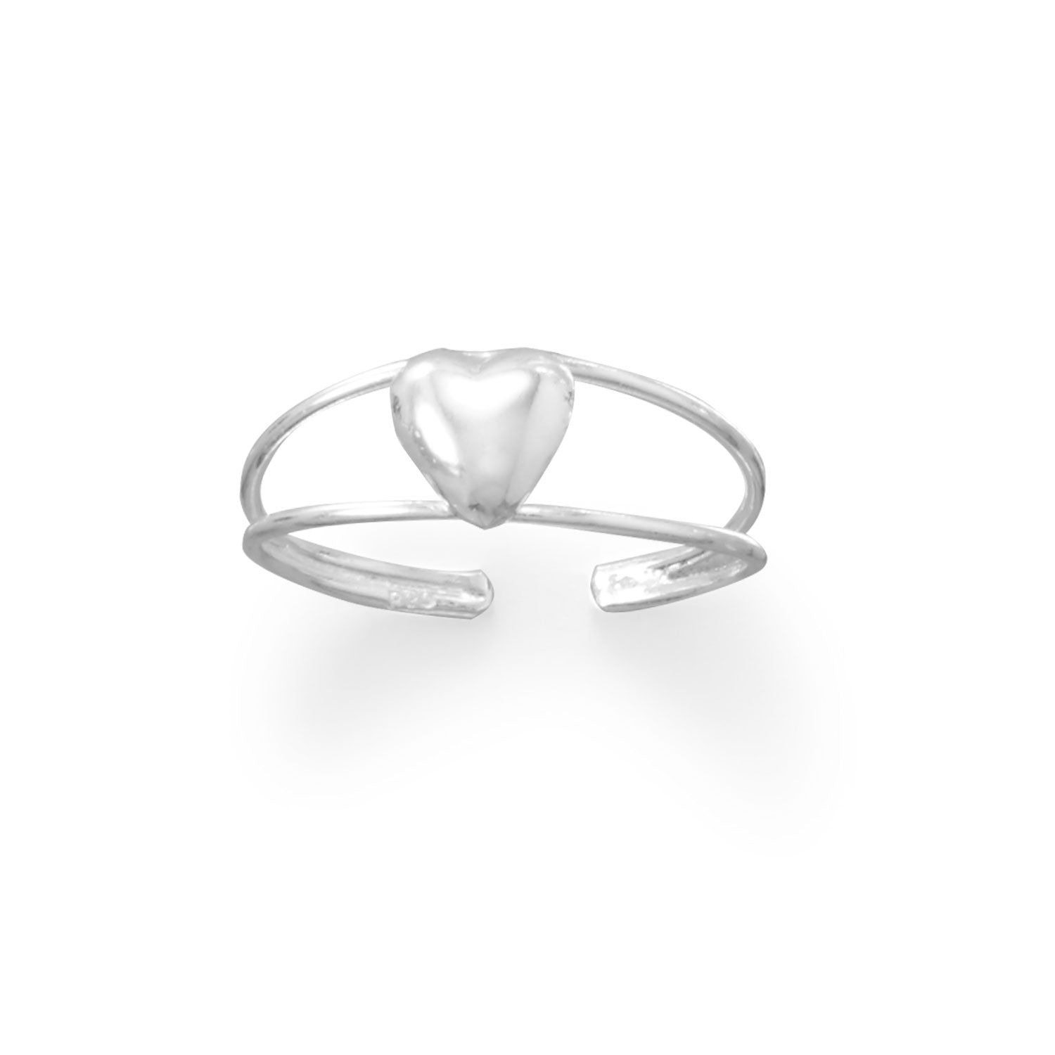Polished Domed Heart Toe Ring