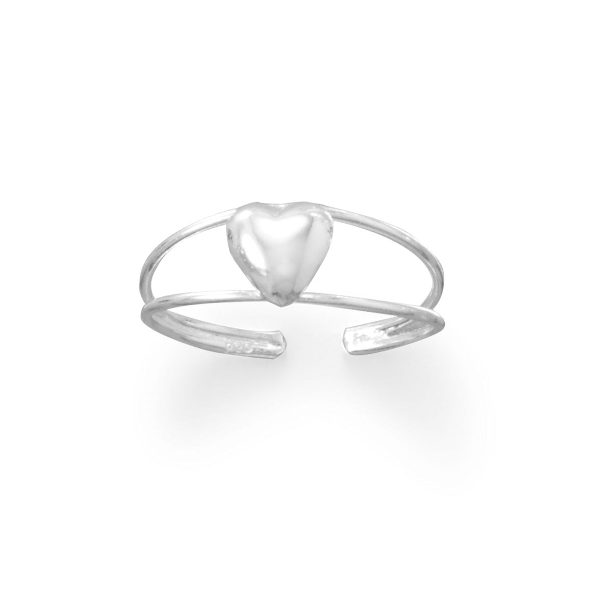 Polished Domed Heart Toe Ring