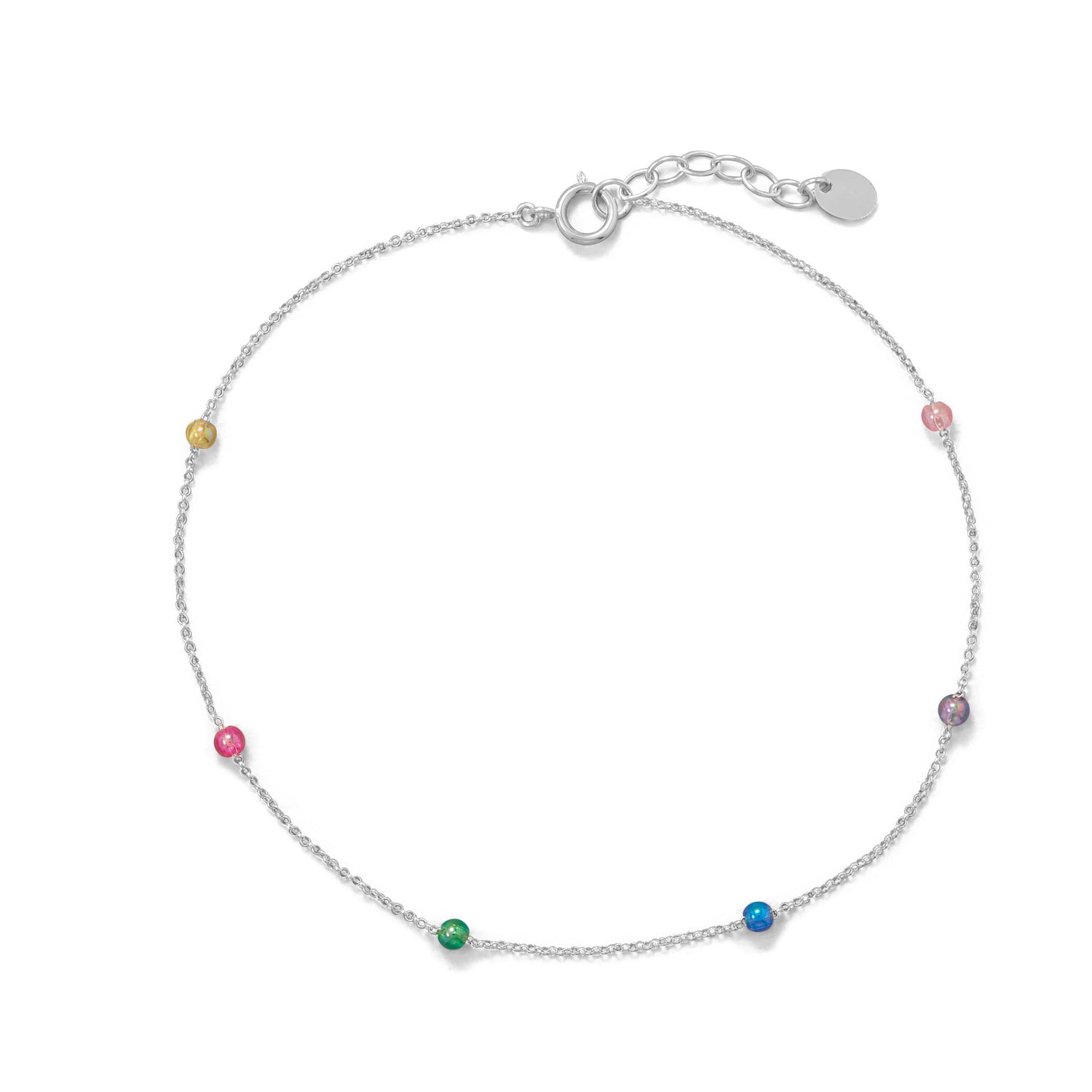 9.25" + 1" Multicolor Bead Anklet
