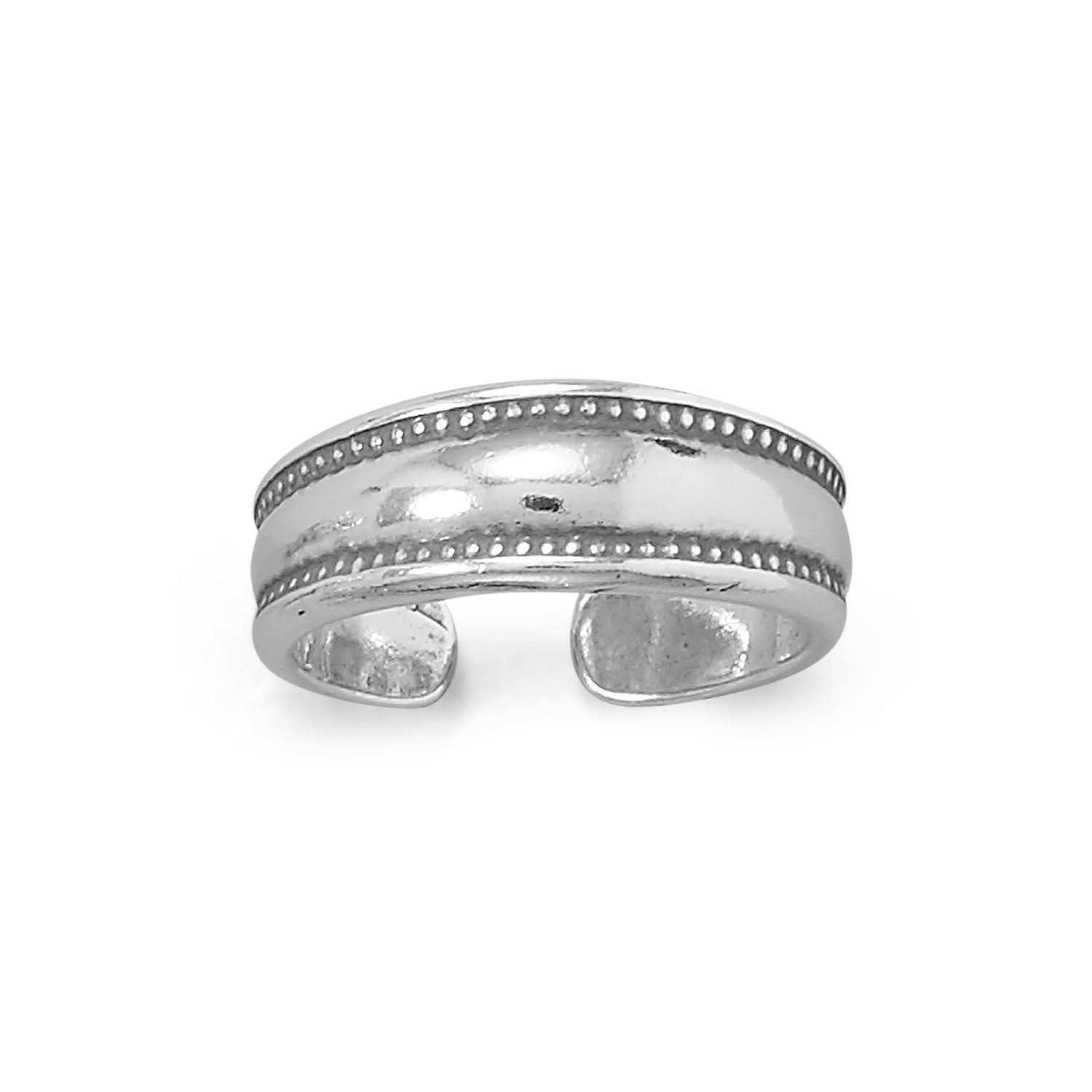 Oxidized Dotted Edge Toe Ring