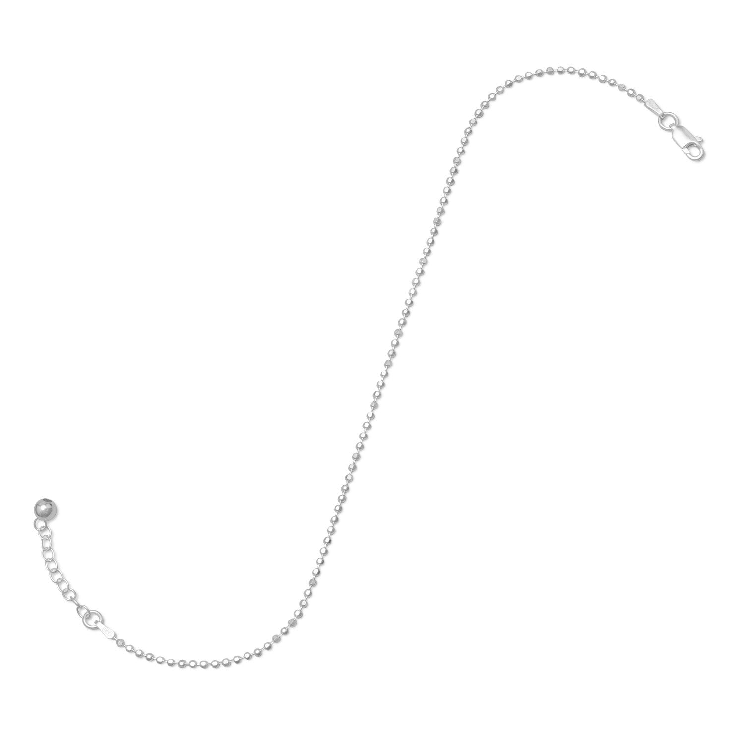 9" + 1" Faceted Bead Anklet