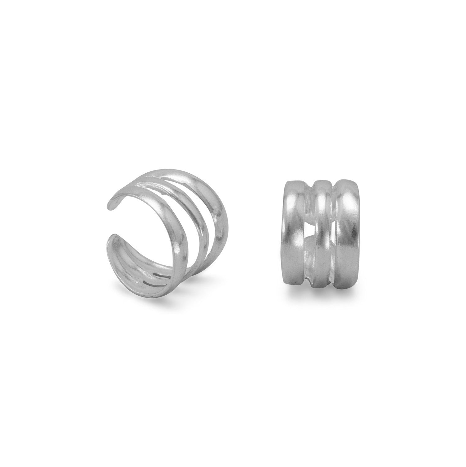 Polished Three Row Ear Cuffs