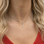 Stainless Steel Italian Horn 3D Charm