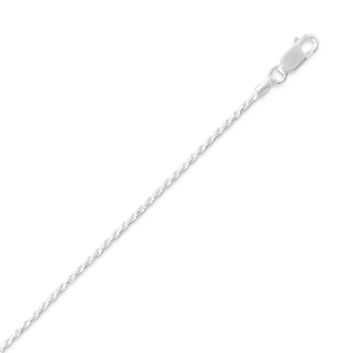 Diamond Cut Rope Chain Neckalce (1.3mm)