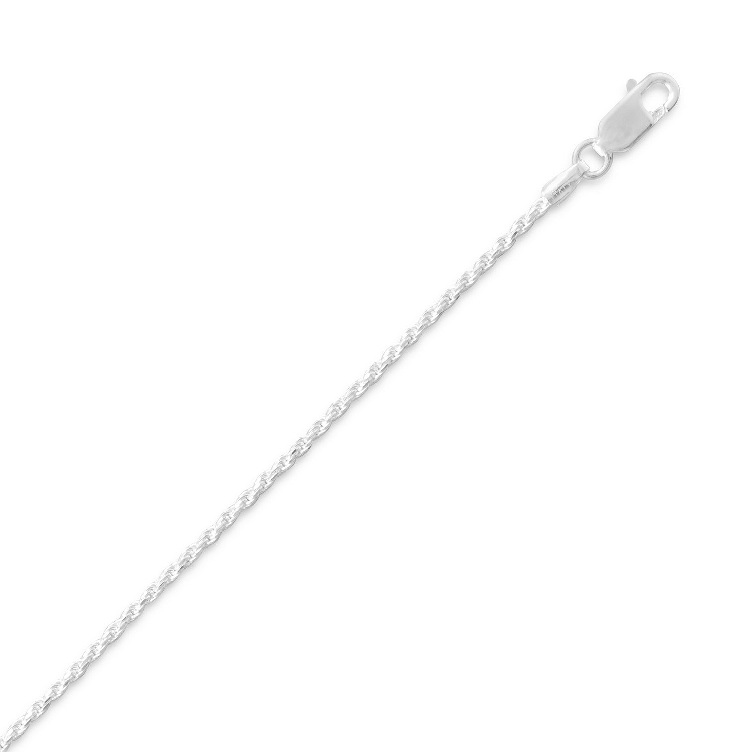 Diamond Cut Rope Chain Neckalce (1.3mm)