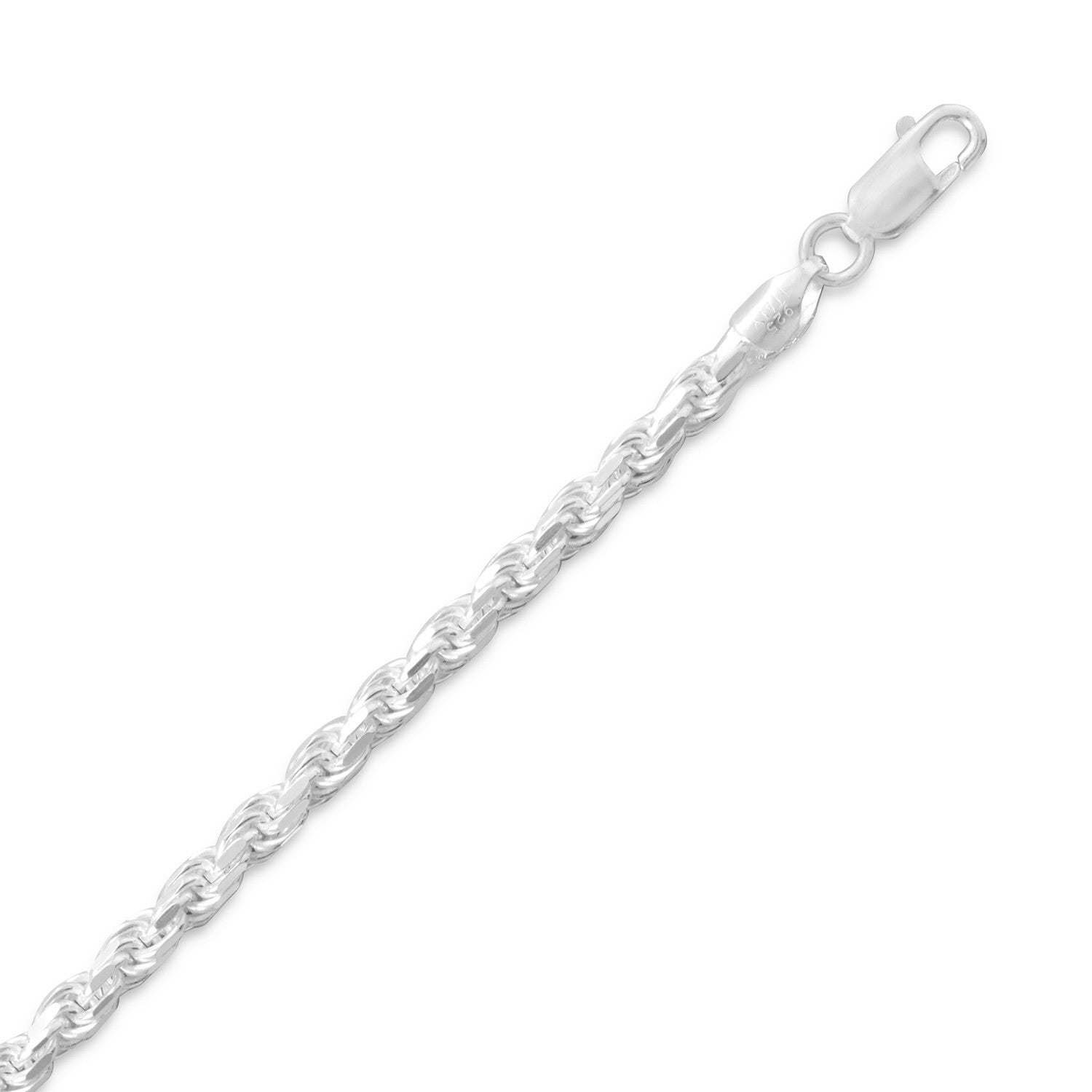 Diamond Cut Rope Chain Necklace (3.6mm)
