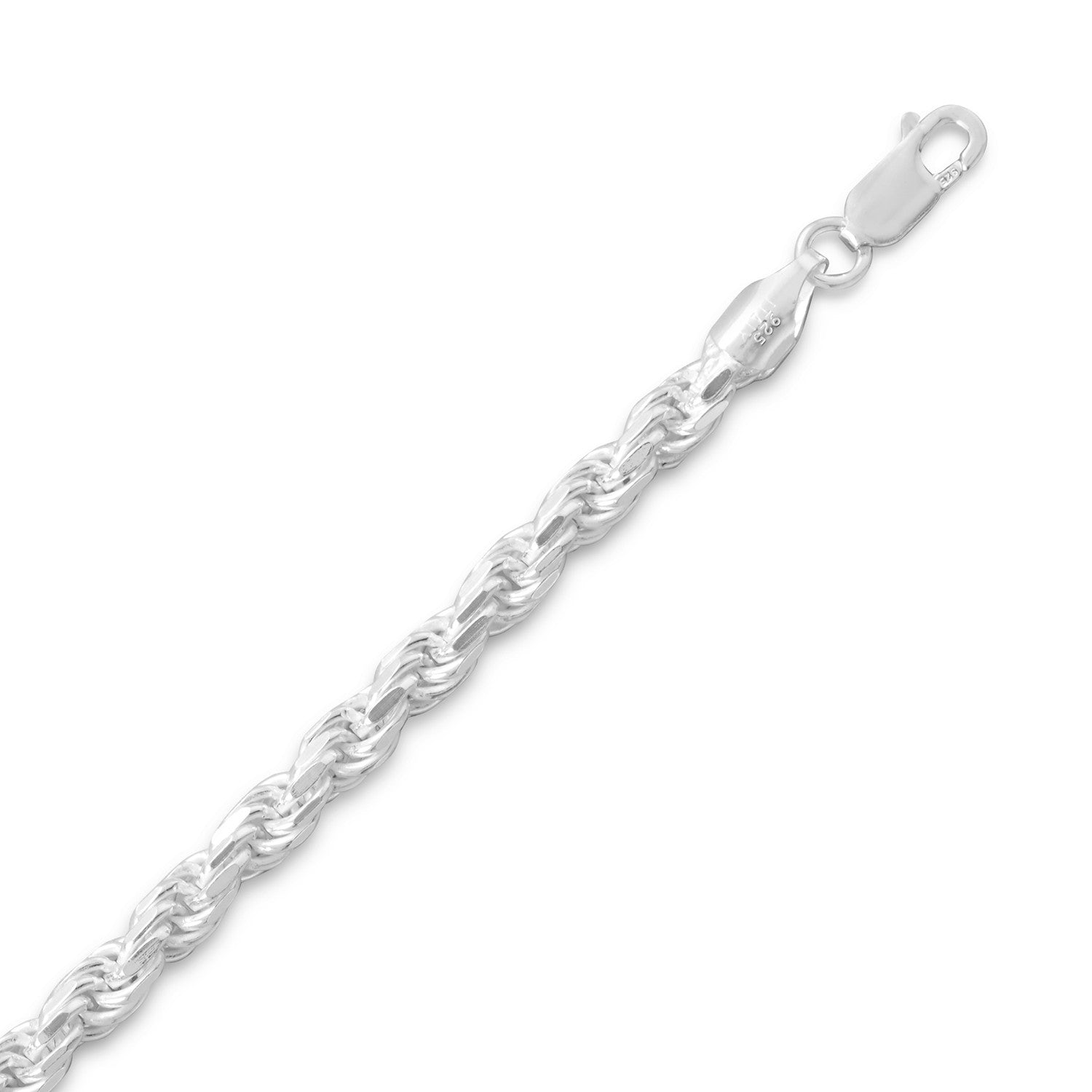 Diamond Cut Rope Chain Necklace (4.4mm)