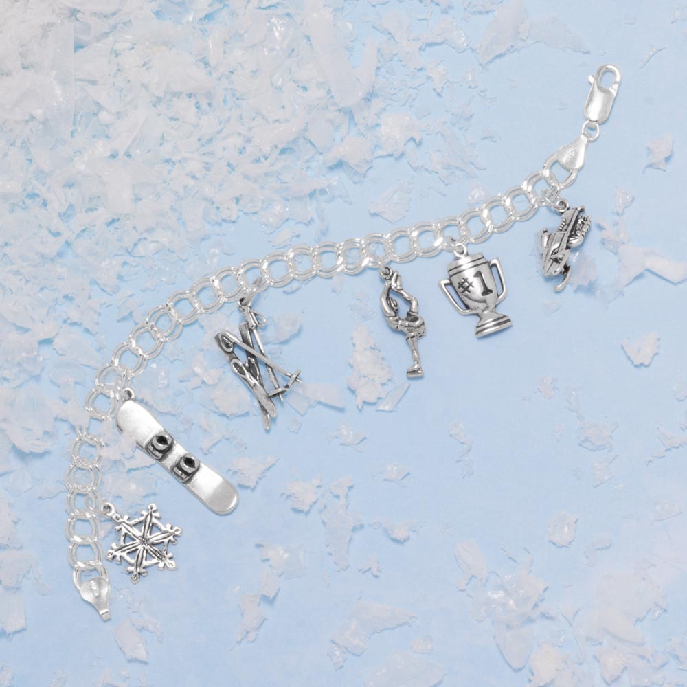 Oxidized 3D Ice Skater Charm