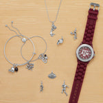 Small Oxidized 3D Volleyball Charm