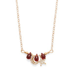 16" + 2" Celestial Garnet Charm Necklace