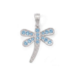 Blue Swarovski Crystal Dragonfly Pendant