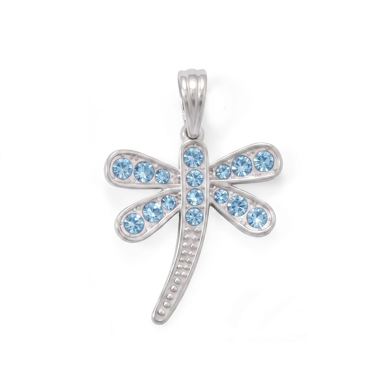 Blue Swarovski Crystal Dragonfly Pendant