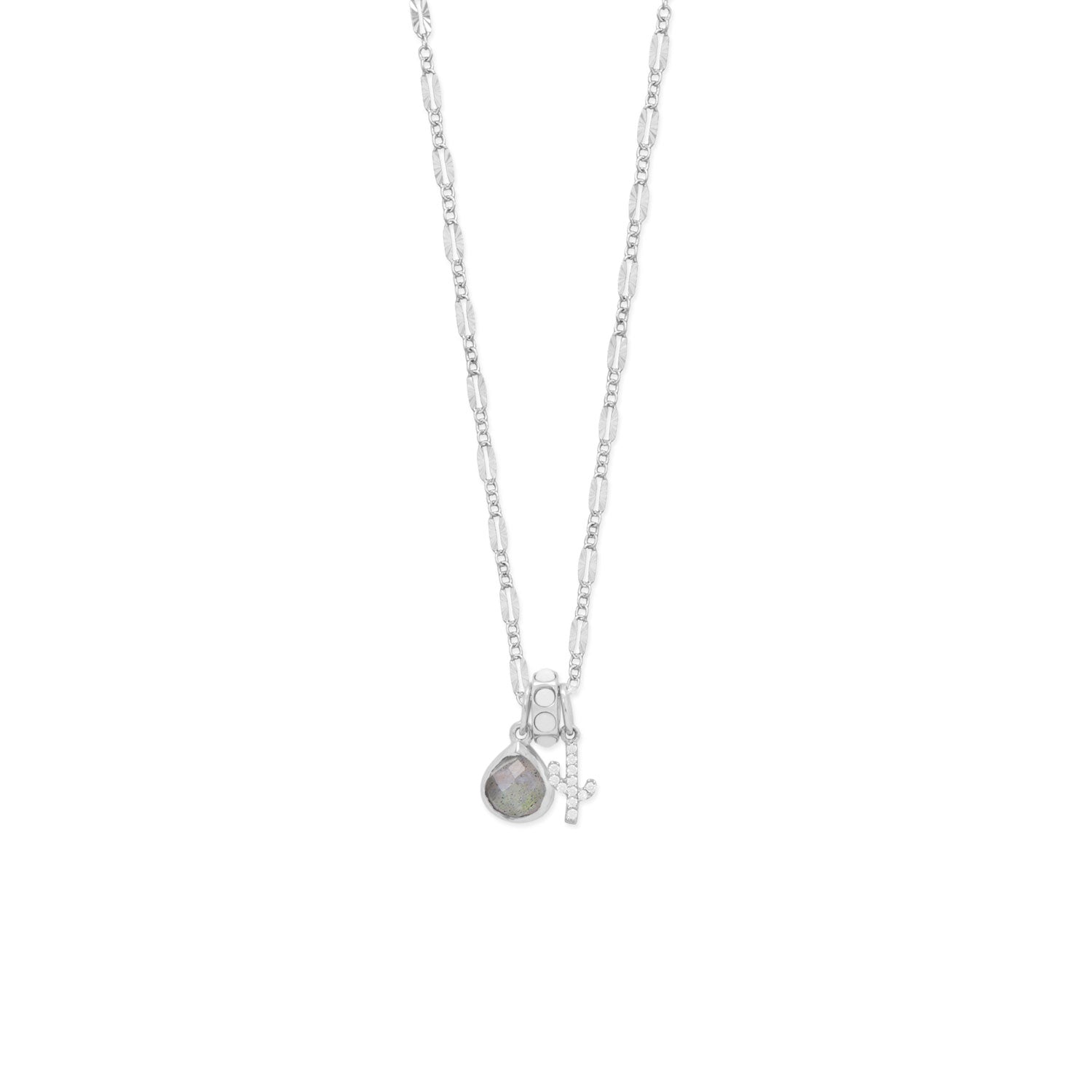 Dainty Rhodium Plated CZ Saguaro Cactus Charm